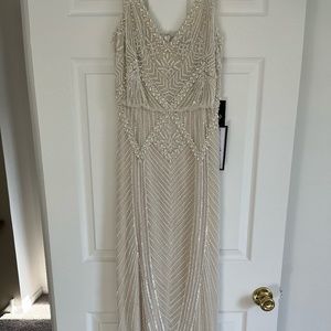 Adrianna Papell Beaded Blouson Gown (Ivory) Size 4